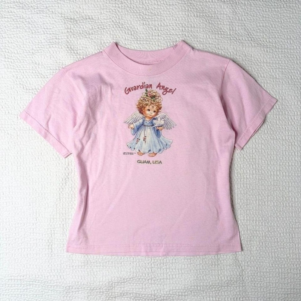 vintage 90s "guardian angel" baby tee